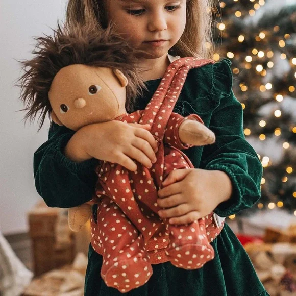 Olli Ella Dinkum Dolls Carrier Sweetheart Red Heart Flowers Floral - Picture 2 of 6